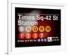 Subway Times Square - 42 Street Station - Subway Sign - Manhattan, New York City, USA-Philippe Hugonnard-Framed Art Print