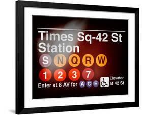 Subway Times Square - 42 Street Station - Subway Sign - Manhattan, New York City, USA-Philippe Hugonnard-Framed Art Print