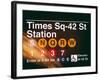 Subway Times Square - 42 Street Station - Subway Sign - Manhattan, New York City, USA-Philippe Hugonnard-Framed Art Print