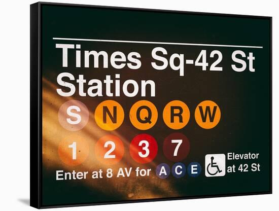 Subway Times Square - 42 Street Station - Subway Sign - Manhattan, New York City, USA-Philippe Hugonnard-Framed Stretched Canvas