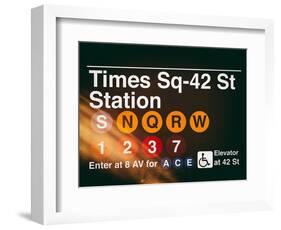 Subway Times Square - 42 Street Station - Subway Sign - Manhattan, New York City, USA-Philippe Hugonnard-Framed Art Print