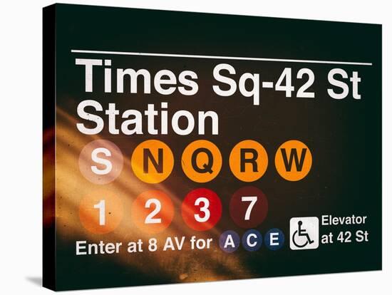 Subway Times Square - 42 Street Station - Subway Sign - Manhattan, New York City, USA-Philippe Hugonnard-Stretched Canvas