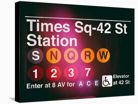 Subway Times Square - 42 Street Station - Subway Sign - Manhattan, New York City, USA-Philippe Hugonnard-Stretched Canvas