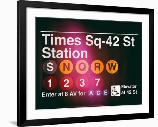 Subway Times Square - 42 Street Station - Subway Sign - Manhattan, New York City, USA-Philippe Hugonnard-Framed Art Print