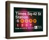 Subway Times Square - 42 Street Station - Subway Sign - Manhattan, New York City, USA-Philippe Hugonnard-Framed Art Print