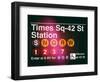 Subway Times Square - 42 Street Station - Subway Sign - Manhattan, New York City, USA-Philippe Hugonnard-Framed Art Print