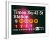 Subway Times Square - 42 Street Station - Subway Sign - Manhattan, New York City, USA-Philippe Hugonnard-Framed Art Print