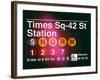 Subway Times Square - 42 Street Station - Subway Sign - Manhattan, New York City, USA-Philippe Hugonnard-Framed Art Print