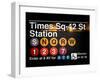 Subway Times Square - 42 Street Station - Subway Sign - Manhattan, New York City, USA-Philippe Hugonnard-Framed Art Print