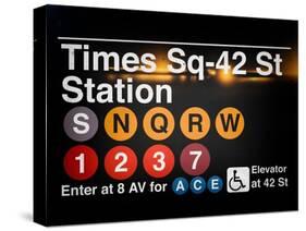 Subway Times Square - 42 Street Station - Subway Sign - Manhattan, New York City, USA-Philippe Hugonnard-Stretched Canvas