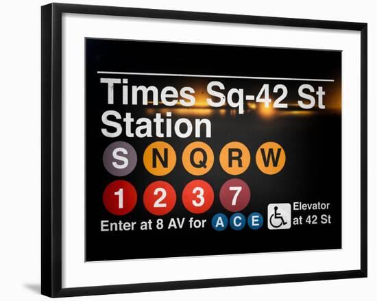 Subway Times Square - 42 Street Station - Subway Sign - Manhattan, New York City, USA-Philippe Hugonnard-Framed Art Print