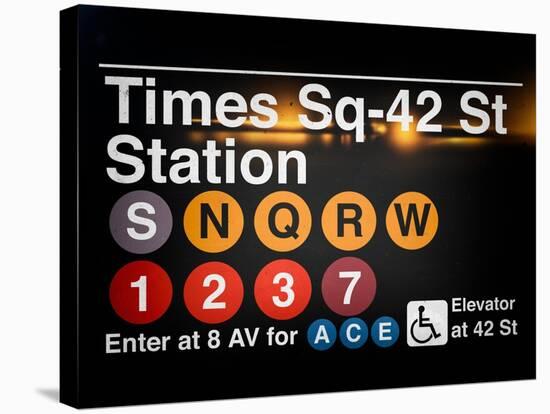 Subway Times Square - 42 Street Station - Subway Sign - Manhattan, New York City, USA-Philippe Hugonnard-Stretched Canvas