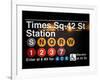 Subway Times Square - 42 Street Station - Subway Sign - Manhattan, New York City, USA-Philippe Hugonnard-Framed Art Print