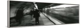 Subway Train Passing through a Subway Station, London, England-null-Framed Photographic Print