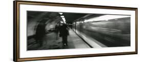 Subway Train Passing through a Subway Station, London, England-null-Framed Photographic Print