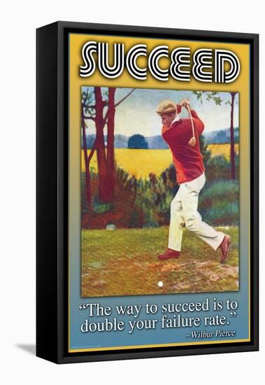 Succeed-null-Framed Stretched Canvas