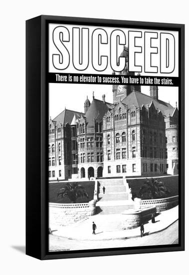 Succeed-null-Framed Stretched Canvas