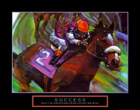 Success: Horse Race Jockey-Bill Hall-Lamina Framed Art Print