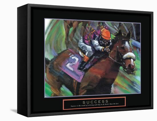 Success - Horse Race Jockey-Bill Hall-Framed Stretched Canvas