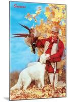 Success, Man with Dead Pheasant and Hunting Dog-null-Mounted Art Print