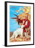 Success, Man with Dead Pheasant and Hunting Dog-null-Framed Art Print