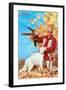 Success, Man with Dead Pheasant and Hunting Dog-null-Framed Art Print