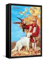 Success, Man with Dead Pheasant and Hunting Dog-null-Framed Stretched Canvas