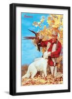 Success, Man with Dead Pheasant and Hunting Dog-null-Framed Art Print