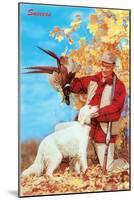 Success, Man with Dead Pheasant and Hunting Dog-null-Mounted Art Print