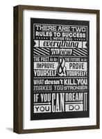 Success Set Black-Vintage Vector Studio-Framed Art Print