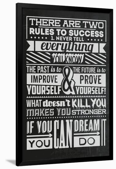 Success Set Black-Vintage Vector Studio-Framed Art Print