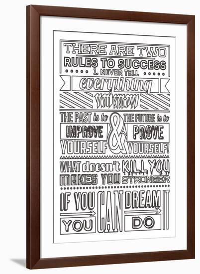 Success Set White-Vintage Vector Studio-Framed Art Print