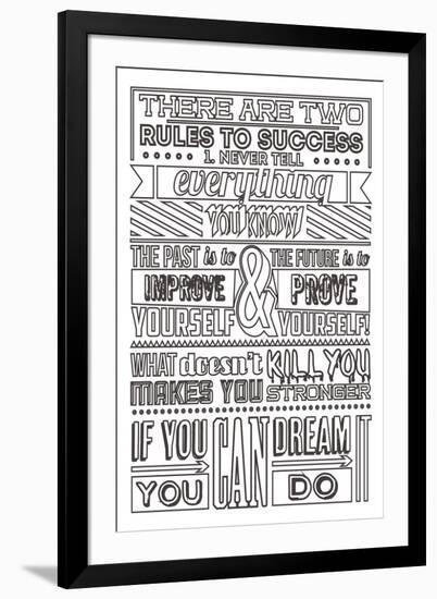 Success Set White-Vintage Vector Studio-Framed Art Print