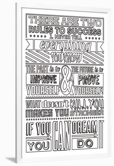 Success Set White-Vintage Vector Studio-Framed Art Print