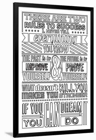 Success Set White-Vintage Vector Studio-Framed Art Print