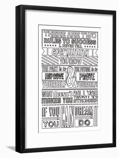 Success Set White-Vintage Vector Studio-Framed Art Print