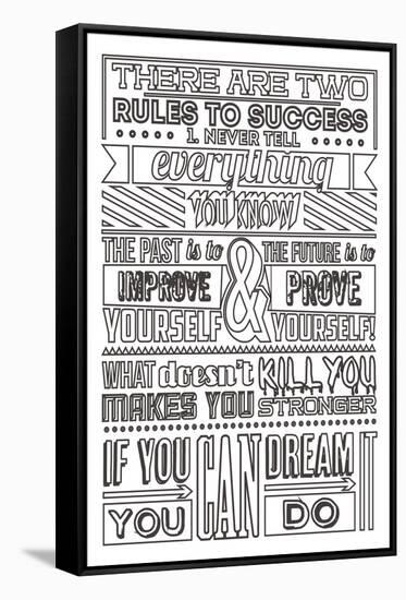 Success Set White-Vintage Vector Studio-Framed Stretched Canvas