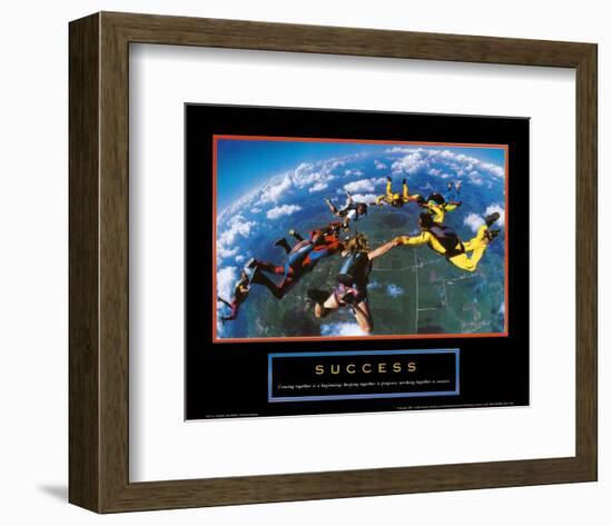 Success: Skydivers-null-Framed Art Print