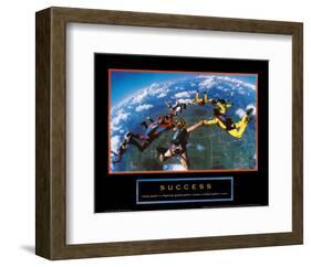 Success: Skydivers-null-Framed Art Print