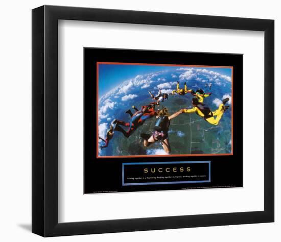 Success: Skydivers-null-Framed Art Print