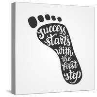 'Success Starts with the First Step' Lettering-Victoria Gripas-Stretched Canvas