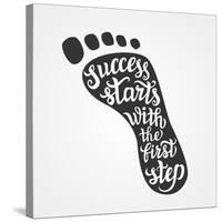 'Success Starts with the First Step' Lettering-Victoria Gripas-Stretched Canvas