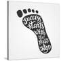 'Success Starts with the First Step' Lettering-Victoria Gripas-Stretched Canvas