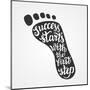 'Success Starts with the First Step' Lettering-Victoria Gripas-Mounted Art Print