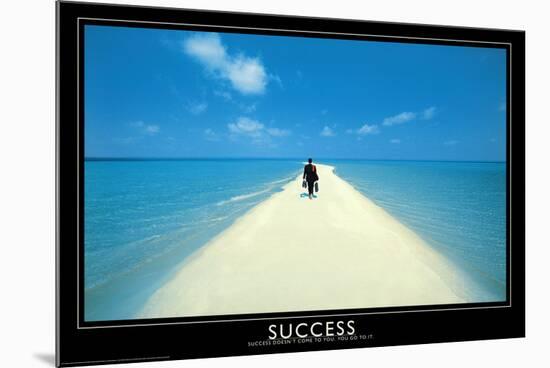 Success Walking on Beach Art Print Poster-null-Mounted Poster
