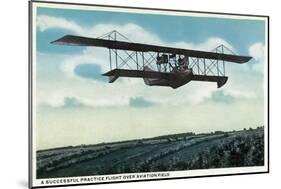 Successful Practice Flight over a Aviation Field-Lantern Press-Mounted Art Print