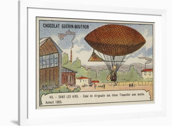 Successful Test Flight of the Tissandier Brothers' Dirigible Airship, Auteuil, 1883-null-Framed Giclee Print