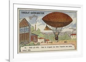 Successful Test Flight of the Tissandier Brothers' Dirigible Airship, Auteuil, 1883-null-Framed Giclee Print