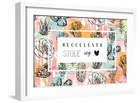 Succulent Love-Helter skelter-Framed Art Print