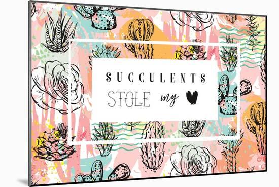 Succulent Love-Helter skelter-Mounted Art Print